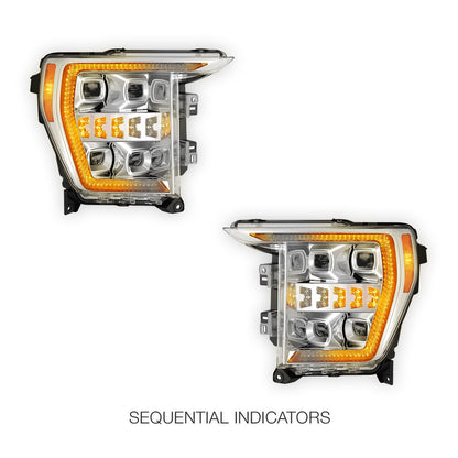 Ford F-150 (2021 - 2023) Start-Up LED DRL Switchback Signal Projector Headlights LH + RH