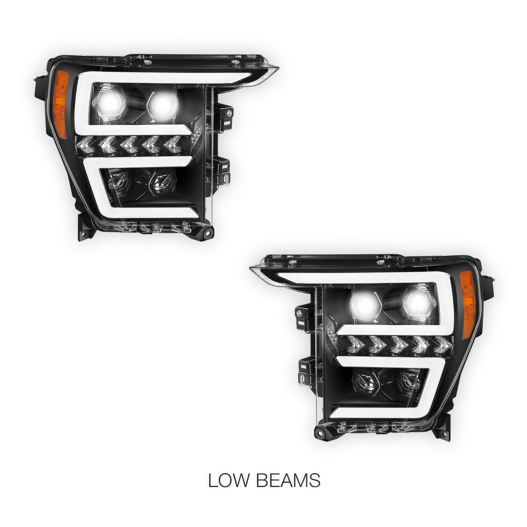 Ford F-150 (2021- 2023) LED DRL Switchback Sequential Signal Projector Headlights LH + RH