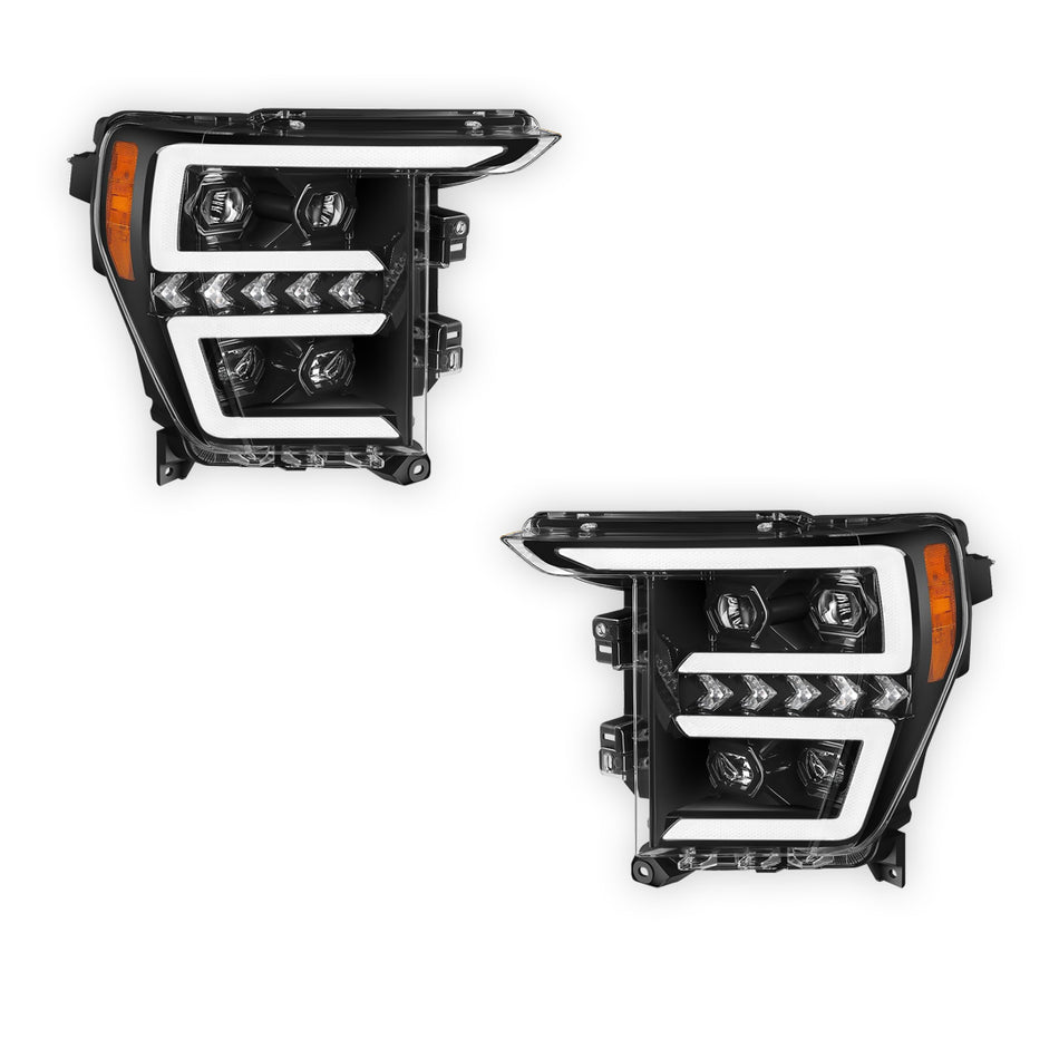 Ford F-150 (2021- 2023) LED DRL Switchback Sequential Signal Projector Headlights LH + RH