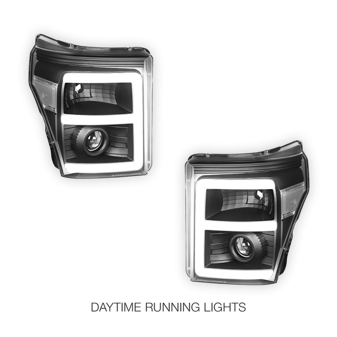 Ford F-250 Super Duty (2011 - 2016) E-Bar LED DRL Projector Headlights LH - RH