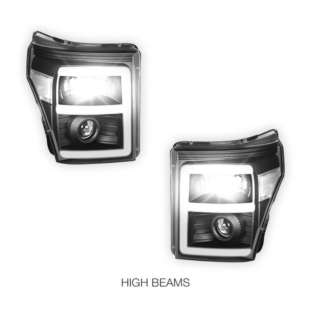 Ford F-250 Super Duty (2011 - 2016) E-Bar LED DRL Projector Headlights LH - RH