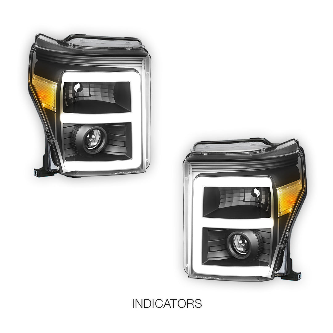 Ford F-250 Super Duty (2011 - 2016) E-Bar LED DRL Projector Headlights LH - RH