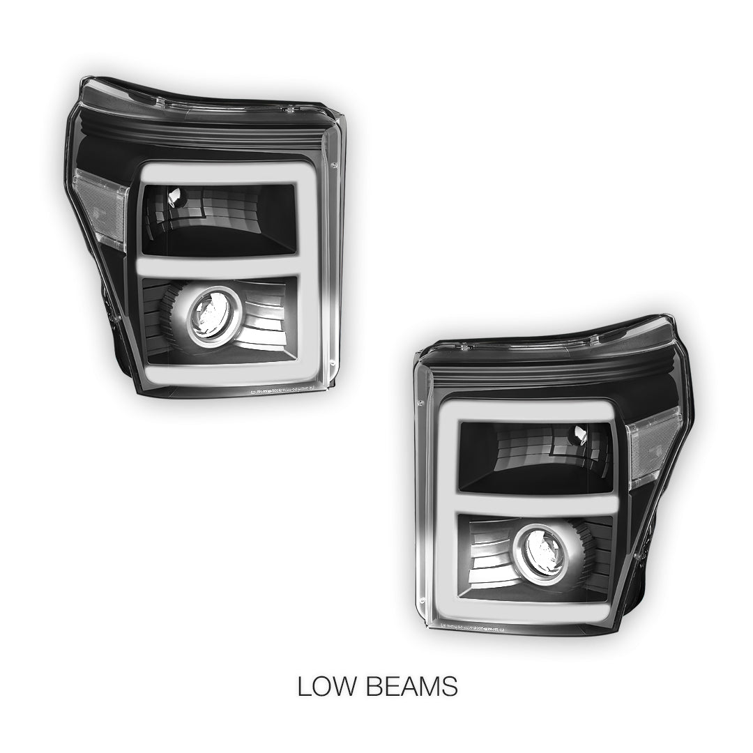 Ford F-250 Super Duty (2011 - 2016) E-Bar LED DRL Projector Headlights LH - RH