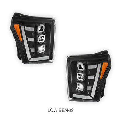 Ford F-250 Super Duty (2011 - 2016) Switchback Sequential Signal LED Projector Headlights LH - RH