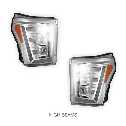 Ford F-250 Super Duty (2011 - 2016) Switchback Sequential Signal LED Projector Headlights LH - RH