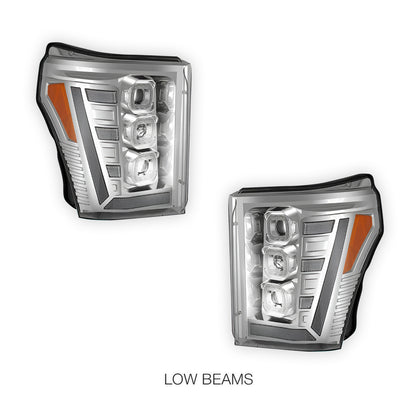 Ford F-250 Super Duty (2011 - 2016) Switchback Sequential Signal LED Projector Headlights LH - RH