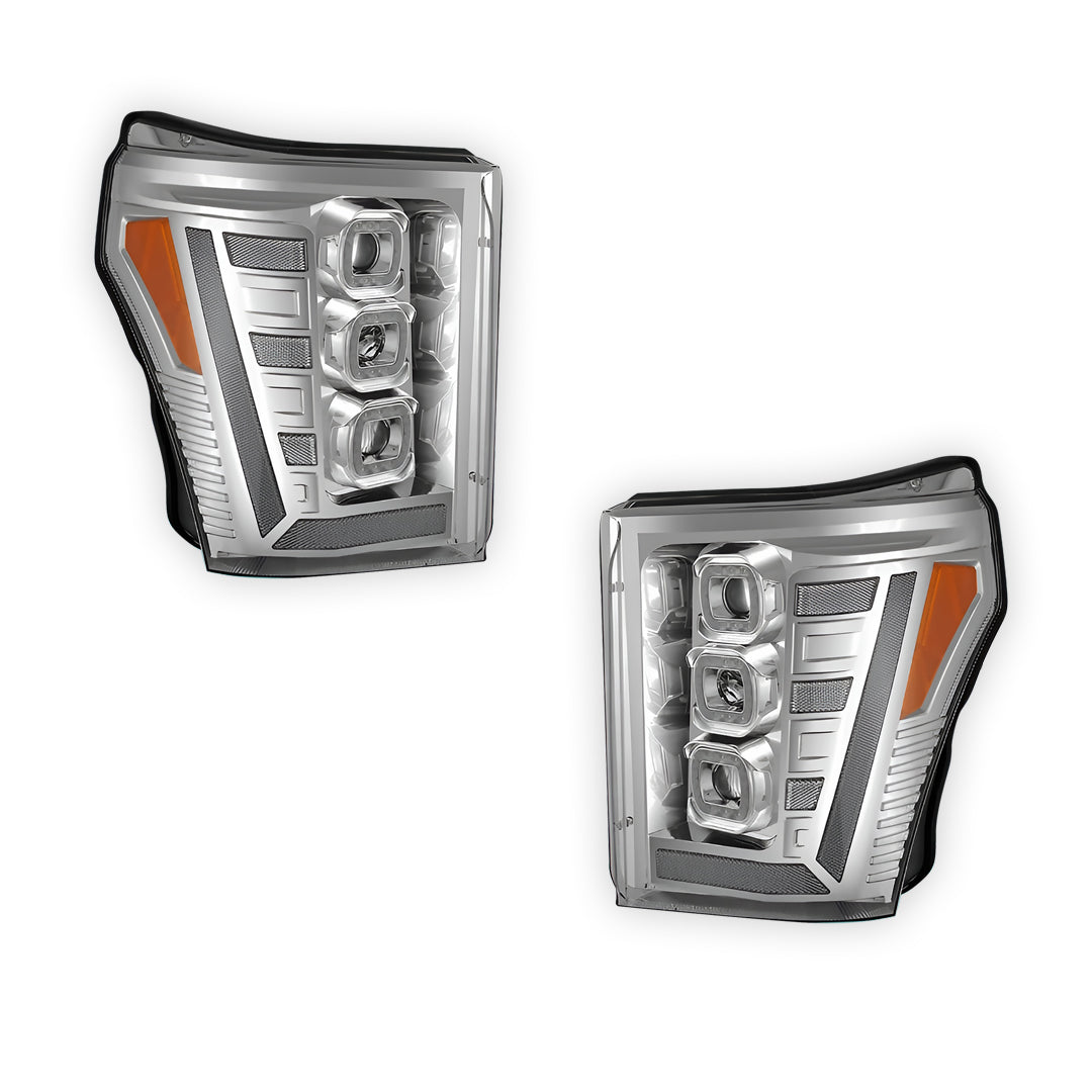 Ford F-250 Super Duty (2011 - 2016) Switchback Sequential Signal LED Projector Headlights LH - RH