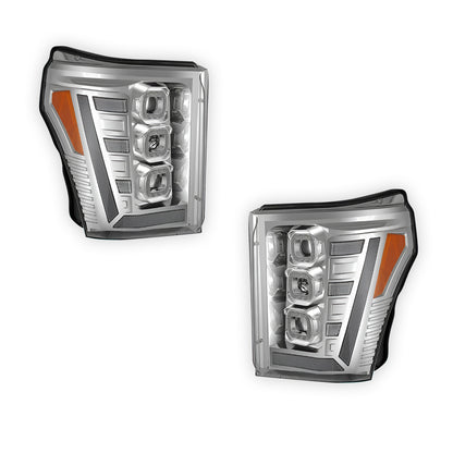 Ford F-250 Super Duty (2011 - 2016) Switchback Sequential Signal LED Projector Headlights LH - RH