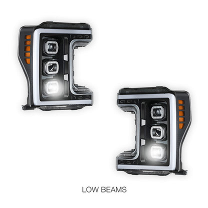 Ford F-250 Super Duty (2017 - 2019) LED DRL Halo Ring Projector Headlights LH + RH