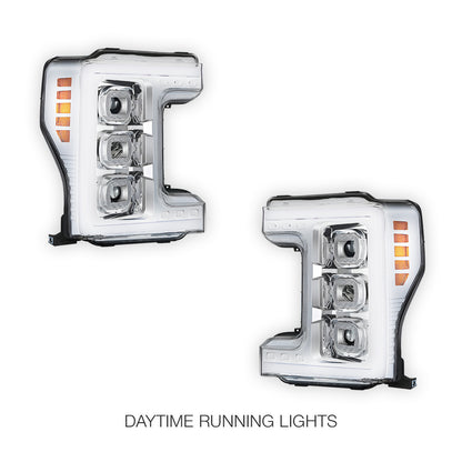 Ford F-250 Super Duty (2017 - 2019) LED DRL Halo Ring Projector Headlights LH + RH