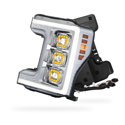 Ford F-250 Super Duty (2017 - 2019) LED DRL Halo Ring Projector Headlights LH + RH