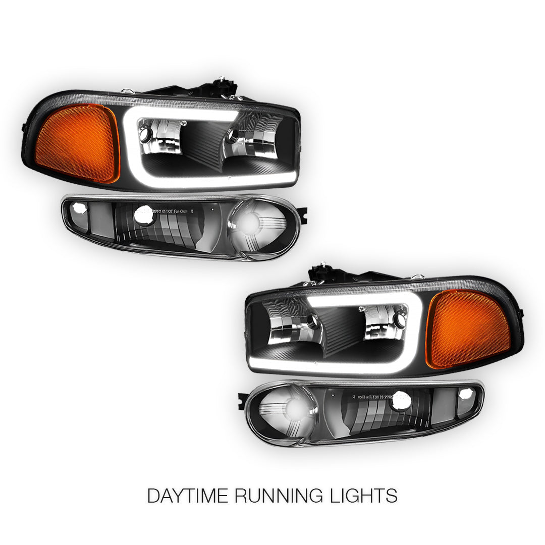 GMC Sierra 1500 Classic SL / SLE / SLT (2007) LED DRL Headlights LH + RH