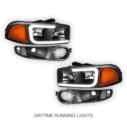GMC Sierra 1500 Classic SL / SLE / SLT (2007) LED DRL Headlights LH + RH