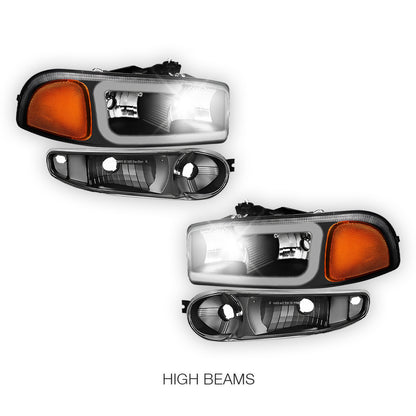 GMC Sierra 1500 Classic SL / SLE / SLT (2007) LED DRL Headlights LH + RH