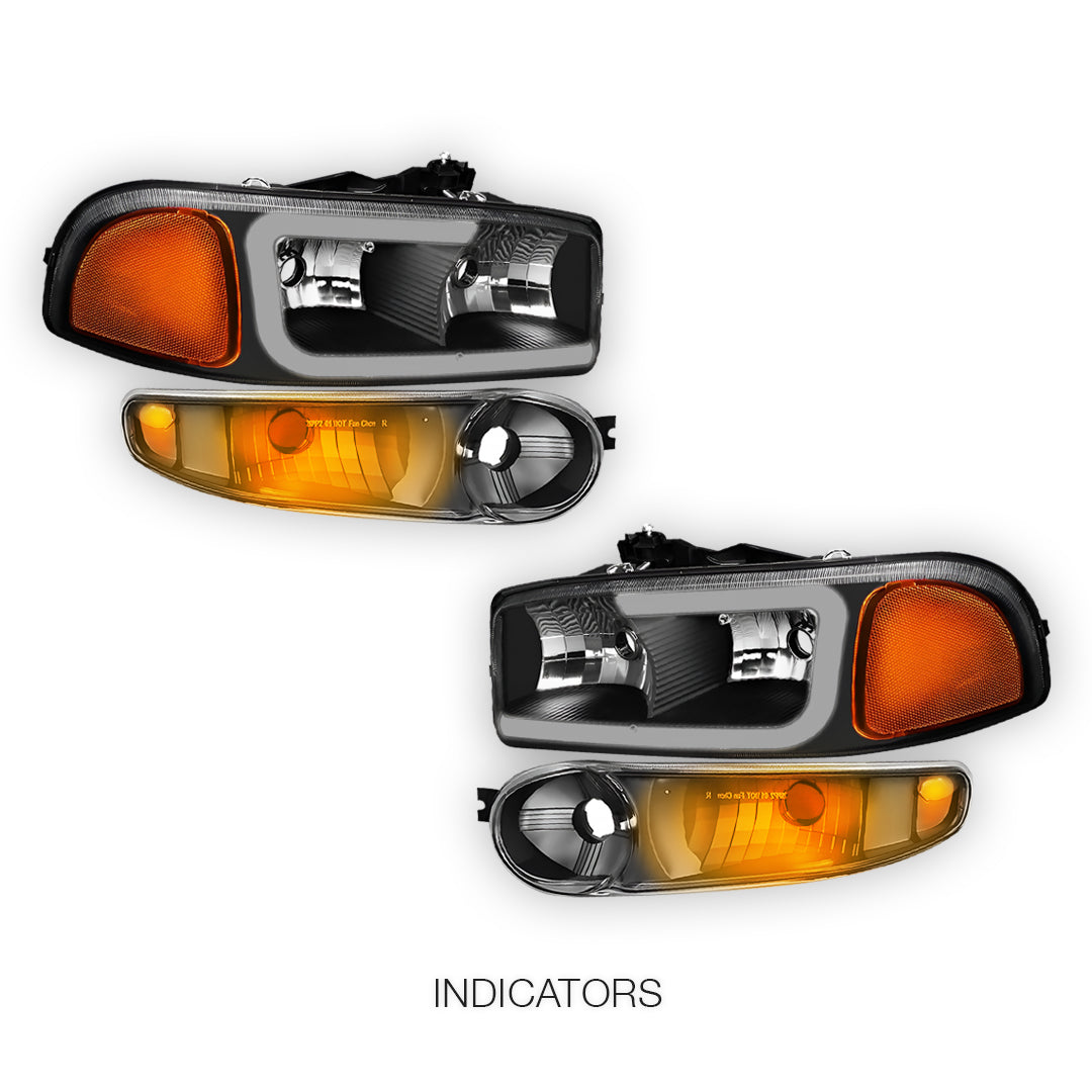 GMC Sierra 1500 Classic SL / SLE / SLT (2007) LED DRL Headlights LH + RH