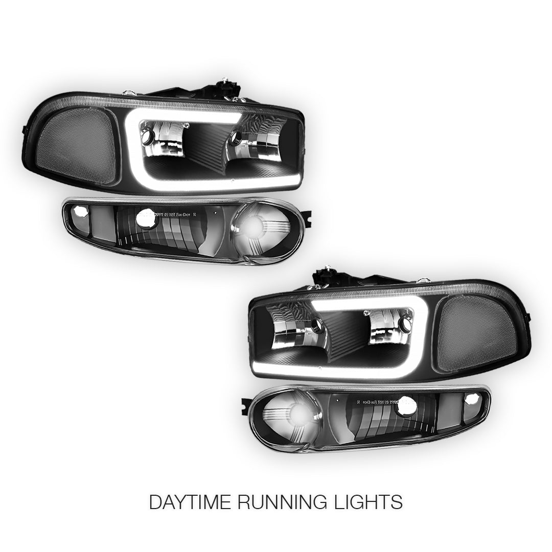GMC Sierra 1500 Classic SL / SLE / SLT (2007) LED DRL Headlights LH + RH