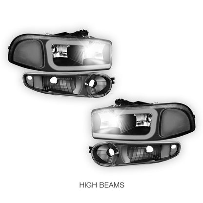 GMC Sierra 1500 Classic SL / SLE / SLT (2007) LED DRL Headlights LH + RH
