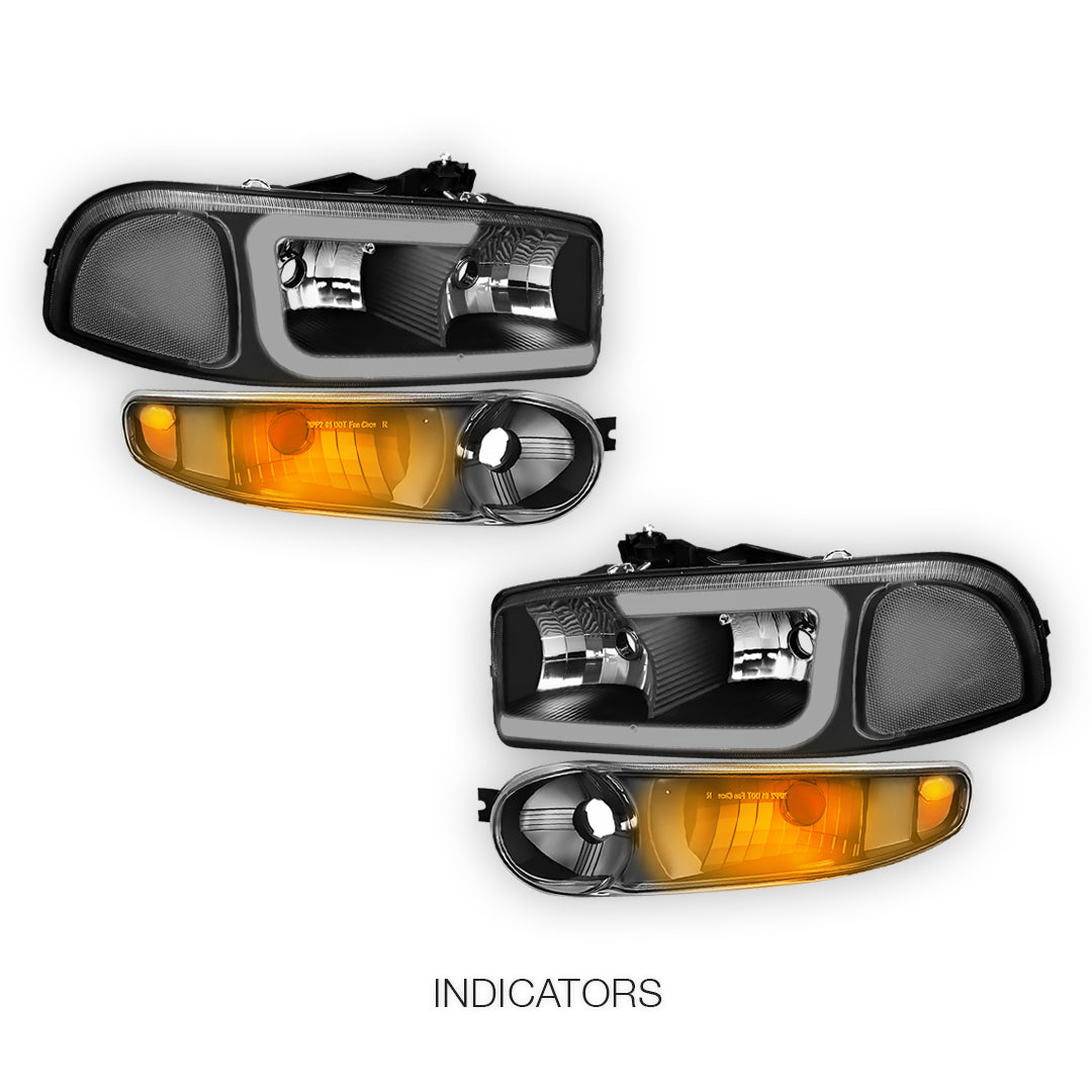 GMC Sierra 1500 Classic SL / SLE / SLT (2007) LED DRL Headlights LH + RH