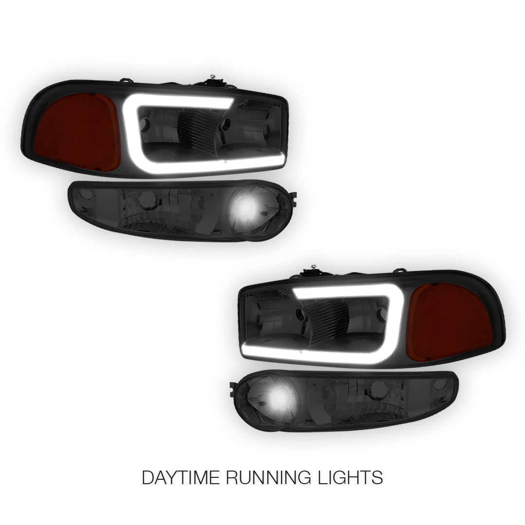 GMC Sierra 1500 Classic SL / SLE / SLT (2007) LED DRL Headlights LH + RH