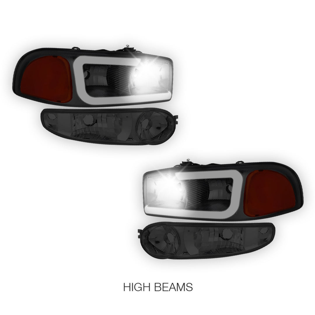 GMC Sierra 1500 Classic SL / SLE / SLT (2007) LED DRL Headlights LH + RH