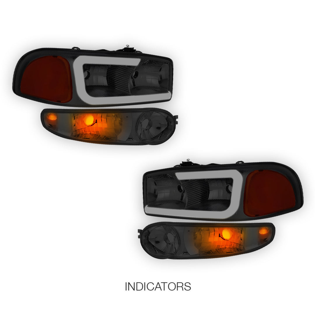 GMC Sierra 1500 Classic SL / SLE / SLT (2007) LED DRL Headlights LH + RH