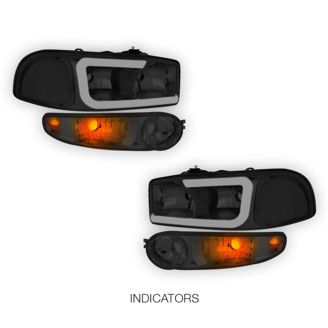 GMC Sierra 1500 Classic SL / SLE / SLT (2007) LED DRL Headlights LH + RH