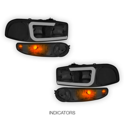 GMC Sierra 1500 Classic SL / SLE / SLT (2007) LED DRL Headlights LH + RH