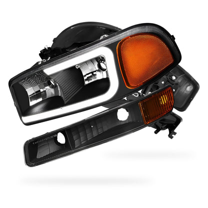 GMC Sierra 1500 HD SLE / SLT (2001 - 2007) Pair LED DRL Headlights LH + RH