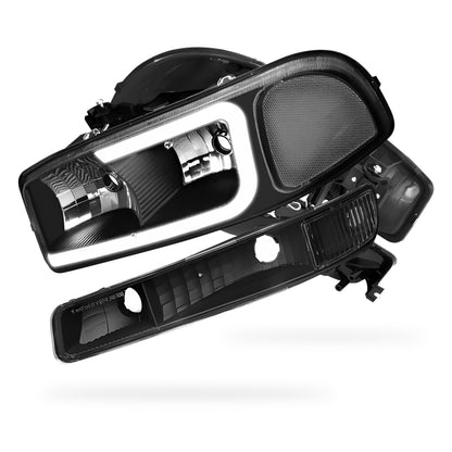 GMC Sierra 1500 HD SLE / SLT (2001 - 2007) Pair LED DRL Headlights LH + RH