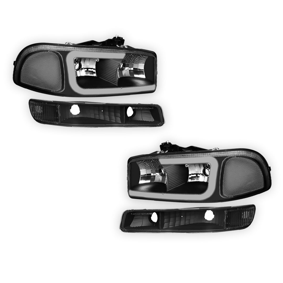 GMC Sierra 1500 HD SLE / SLT (2001 - 2007) Pair LED DRL Headlights LH + RH