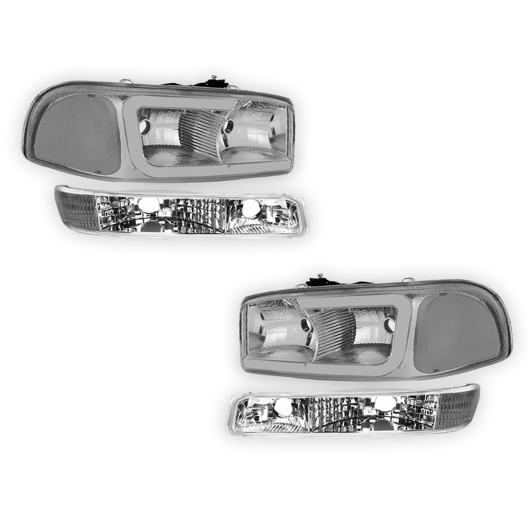 GMC Sierra 1500 HD SLE / SLT (2001 - 2007) Pair LED DRL Headlights LH + RH