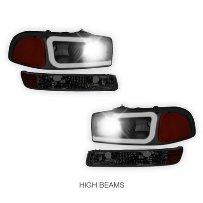 GMC Sierra 1500 HD SLE / SLT (2001 - 2007) Pair LED DRL Headlights LH + RH