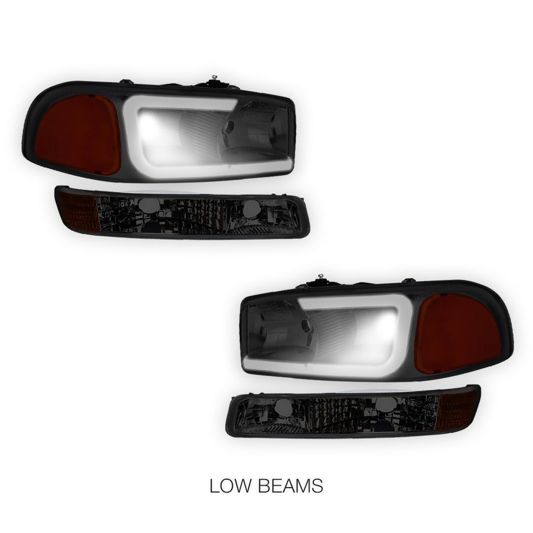 GMC Sierra 1500 HD SLE / SLT (2001 - 2007) Pair LED DRL Headlights LH + RH