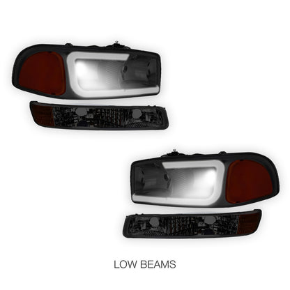 GMC Sierra 1500 HD SLE / SLT (2001 - 2007) Pair LED DRL Headlights LH + RH