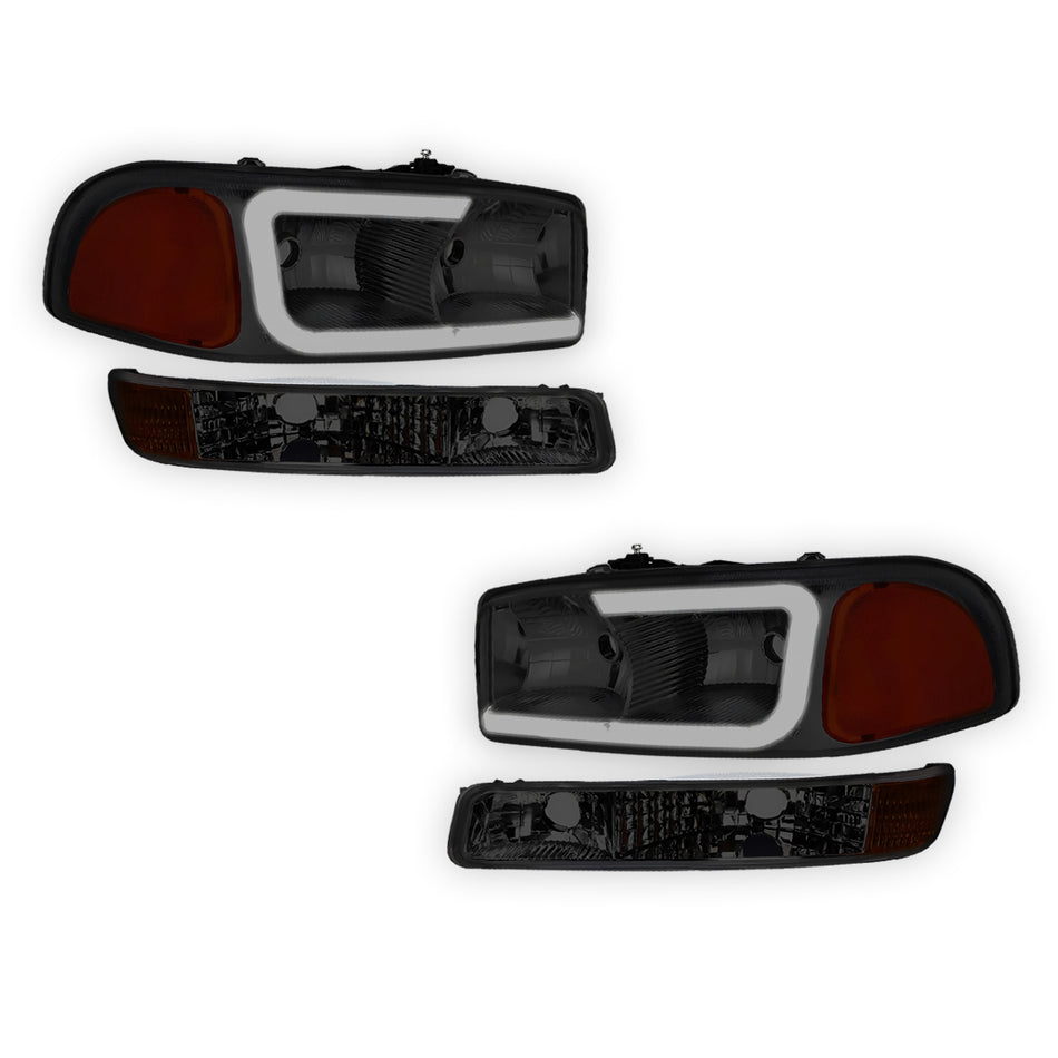 GMC Sierra 1500 HD SLE / SLT (2001 - 2007) Pair LED DRL Headlights LH + RH