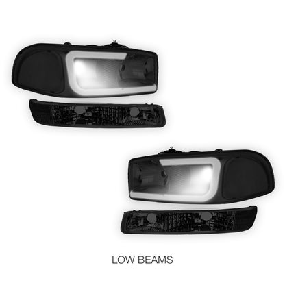 GMC Sierra 1500 HD SLE / SLT (2001 - 2007) Pair LED DRL Headlights LH + RH