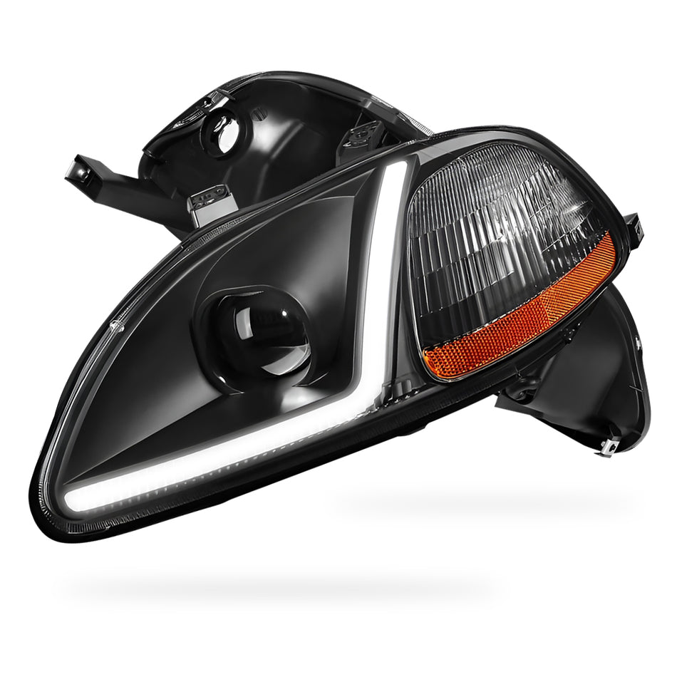 Honda Civic 6th Gen. (1996 - 1998) LED DRL Side Turn Projector Headlights LH + RH