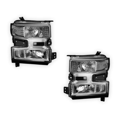 Chevrolet Silverado 1500 Custom / Custom Trail Boss / WT (2019 - 2024) Replacement Headlights LH + RH