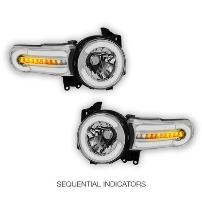 Toyota FJ Cruiser (2007 - 2014) LED DRL Sequential Chasing Turn Signal Headlights LH+ RH
