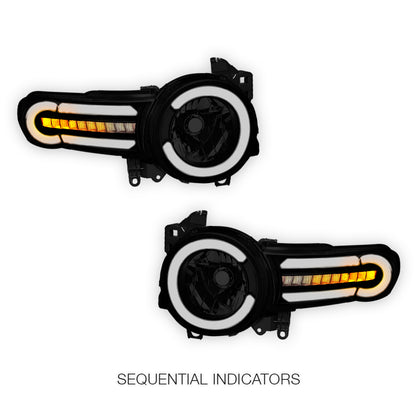 Toyota FJ Cruiser (2007 - 2014) LED DRL Sequential Chasing Turn Signal Headlights LH+ RH