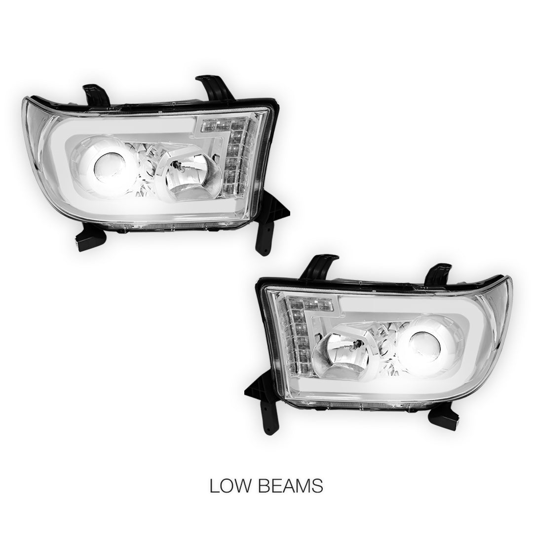 Toyota Sequoia (2008 - 2017) LED Turn Signal DRL Tube Projector Headlights LH + RH
