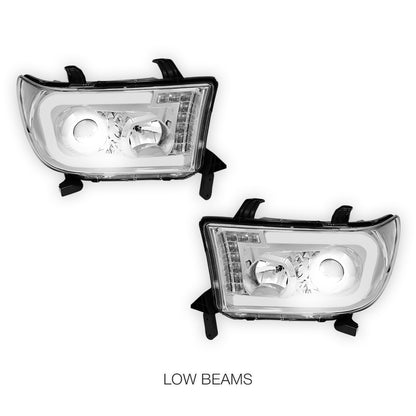 Toyota Sequoia (2008 - 2017) LED Turn Signal DRL Tube Projector Headlights LH + RH