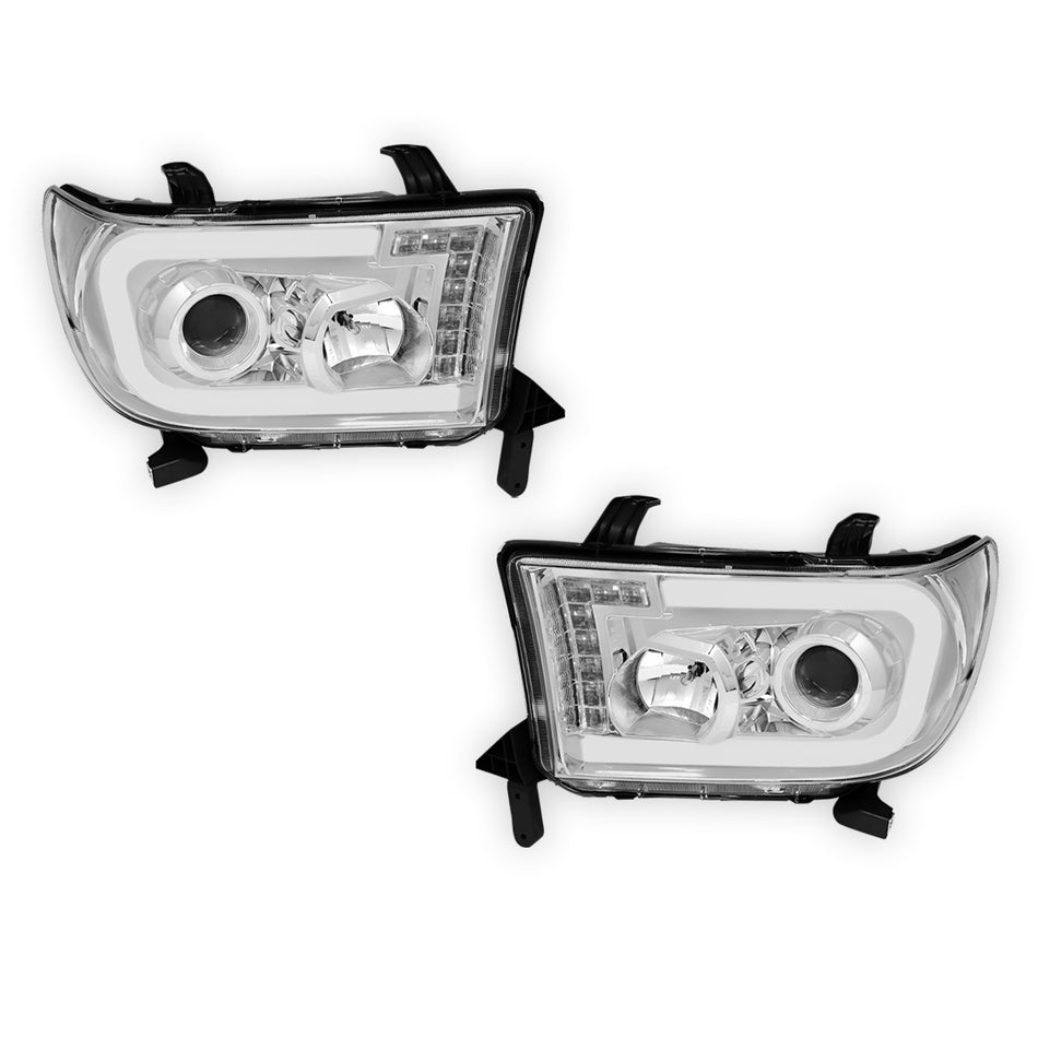 Toyota Sequoia (2008 - 2017) LED Turn Signal DRL Tube Projector Headlights LH + RH