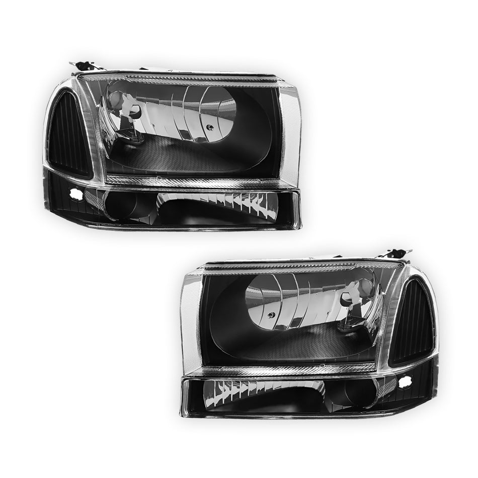 Ford Excursion (2000 - 2004) Replacement Headlights and Bumper Lights LH + RH