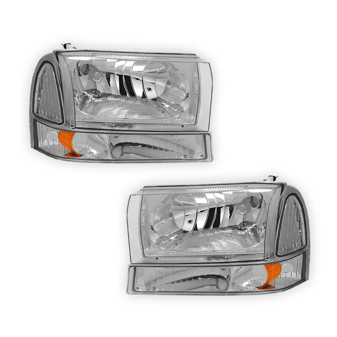 Ford Excursion (2000 - 2004) Replacement Headlights and Bumper Lights LH + RH