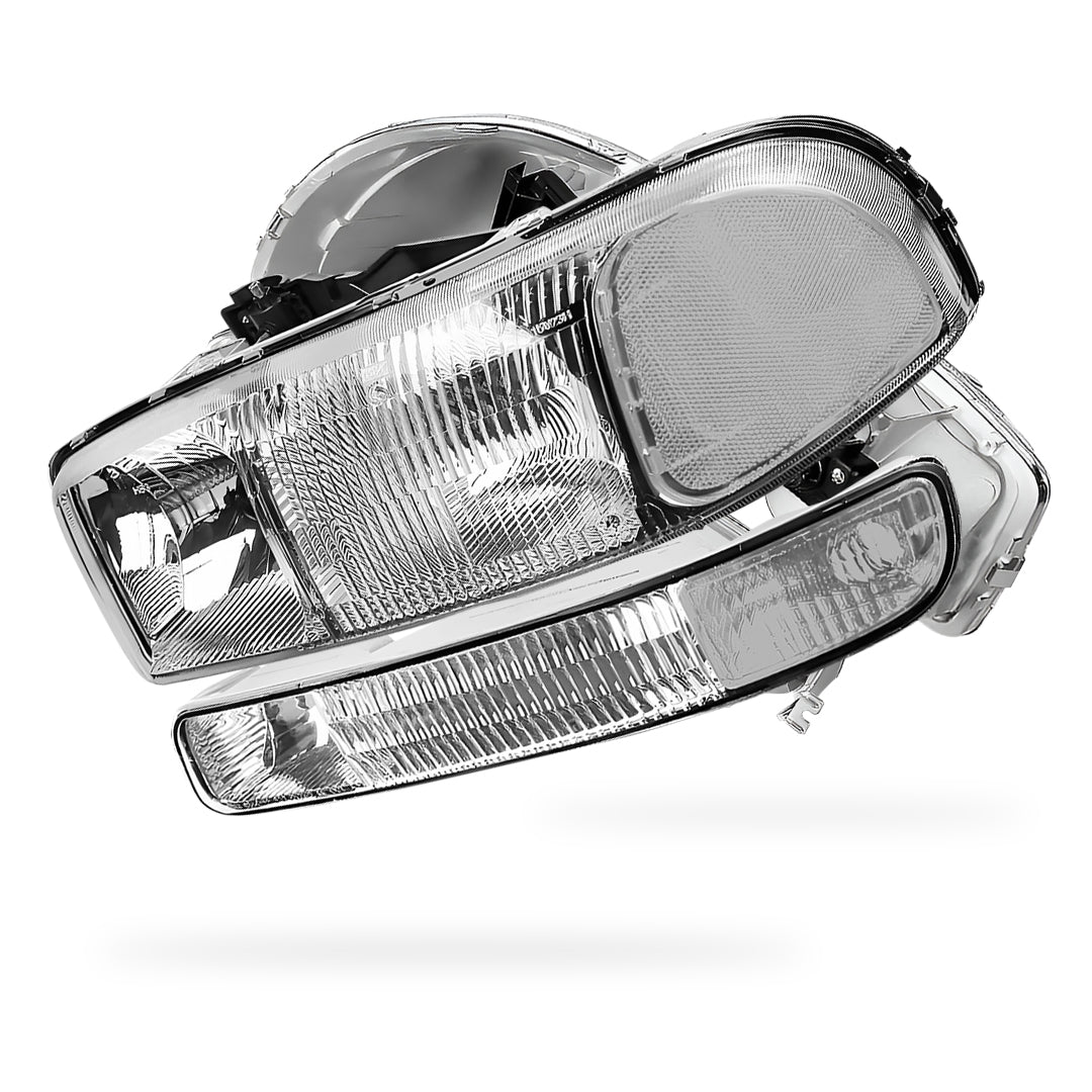 GMC Sierra 1500 C3 / SL / SLE (1999 - 2007) Replacement Headlights and Bumper Lights LH + RH