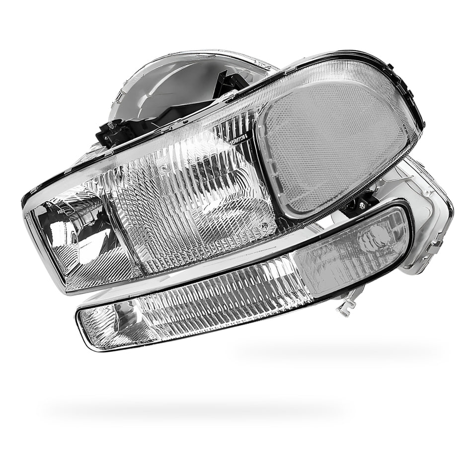 GMC Sierra 1500 C3 / SL / SLE (1999 - 2007) Replacement Headlights and Bumper Lights LH + RH