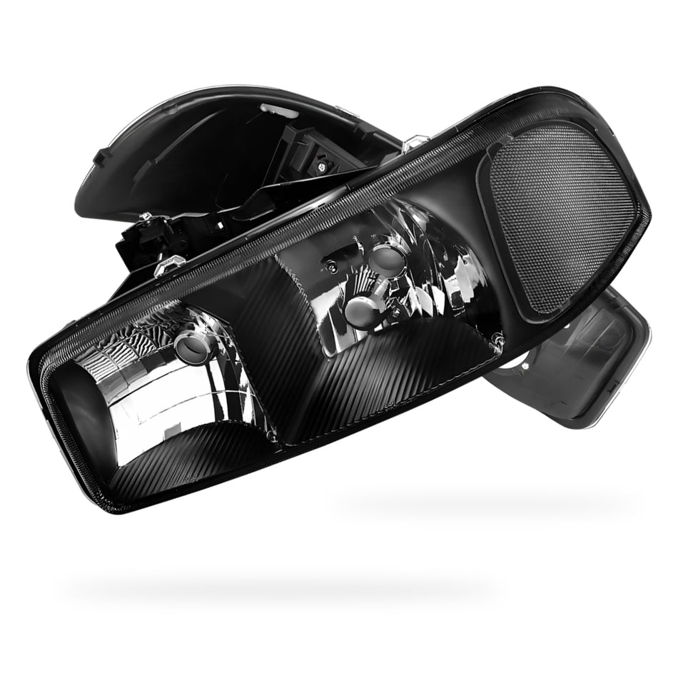 GMC Sierra 1500 C3 / SLE / SLT (1999 - 2007) Replacement Headlights LH + RH