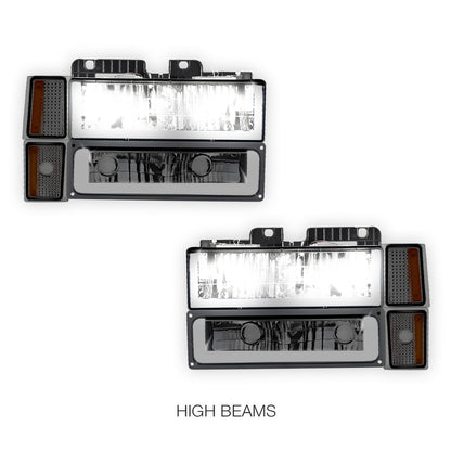 GMC C1500 Suburban SLE / SLT (1994 - 1999) U - LED Bar DRL Headlights LH + RH