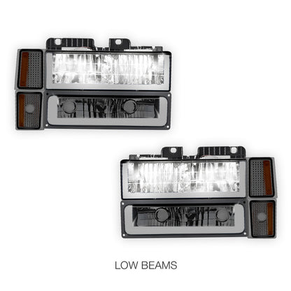GMC C1500 Suburban SLE / SLT (1994 - 1999) U - LED Bar DRL Headlights LH + RH